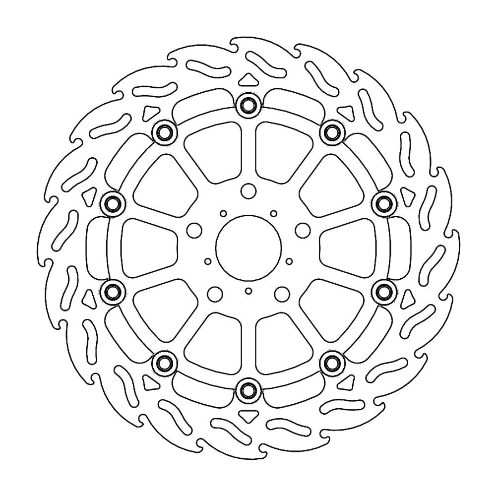 Brake Disc Road Flame - Floating - Front Right -: Honda Cb500x 2022 - Grafite Offroad