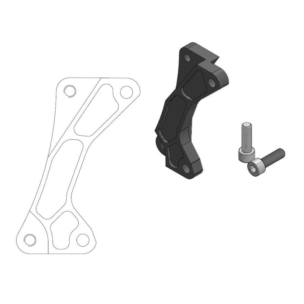 Supermoto Street Brake Caliper Adapter 320mm Rotor - Front - Kawasaki - Grafite Offroad