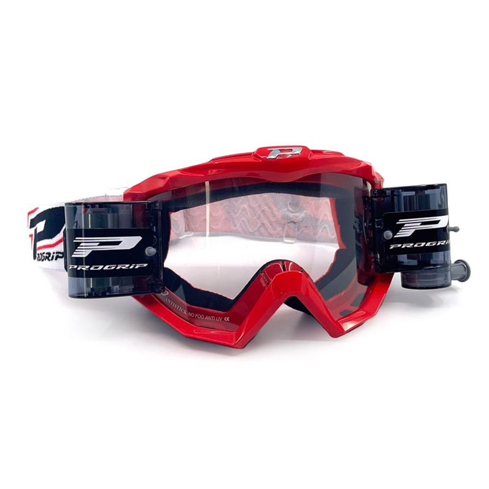 Progrip Goggle 3201ro - Roll Off Clear Lens - Red - Grafite Offroad