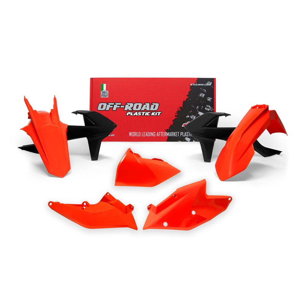 Plastics Kit 5 Pcs with Left Airbox Cover K Orange-black Replica Ktm - Grafite Offroad