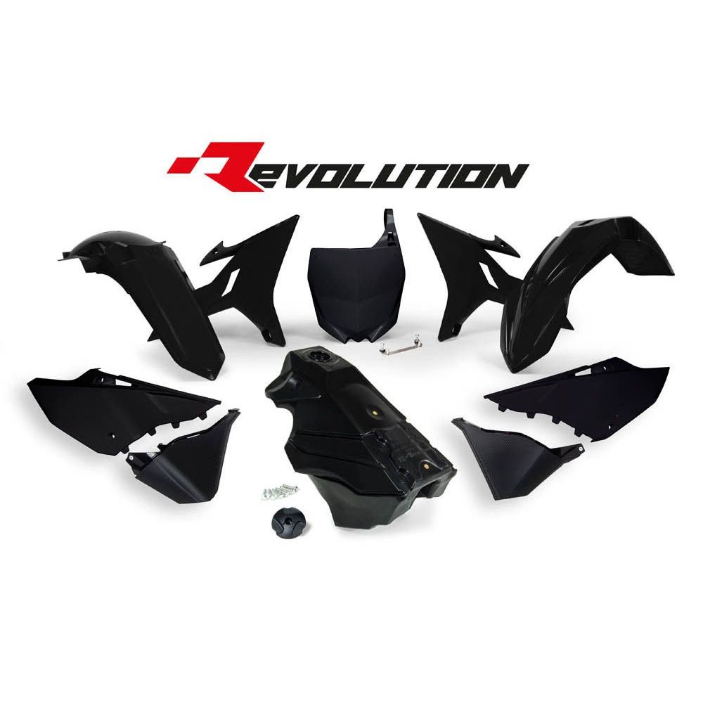 Plastics Kit 7 Pcs Includes Black Gas Tank, Gas Cap and Front Plate Adapter Black - Grafite Offroad