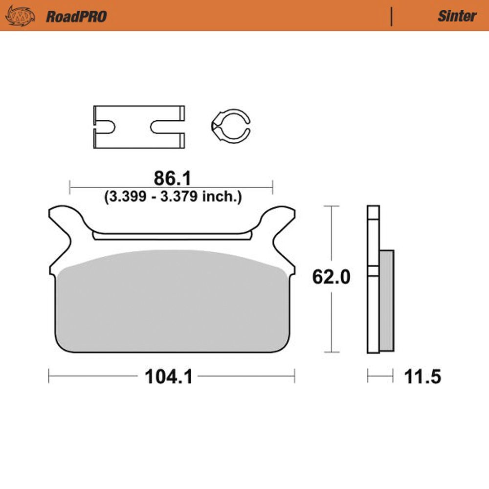 Brake Pads Roadpro Sinter - Rear - Grafite Offroad
