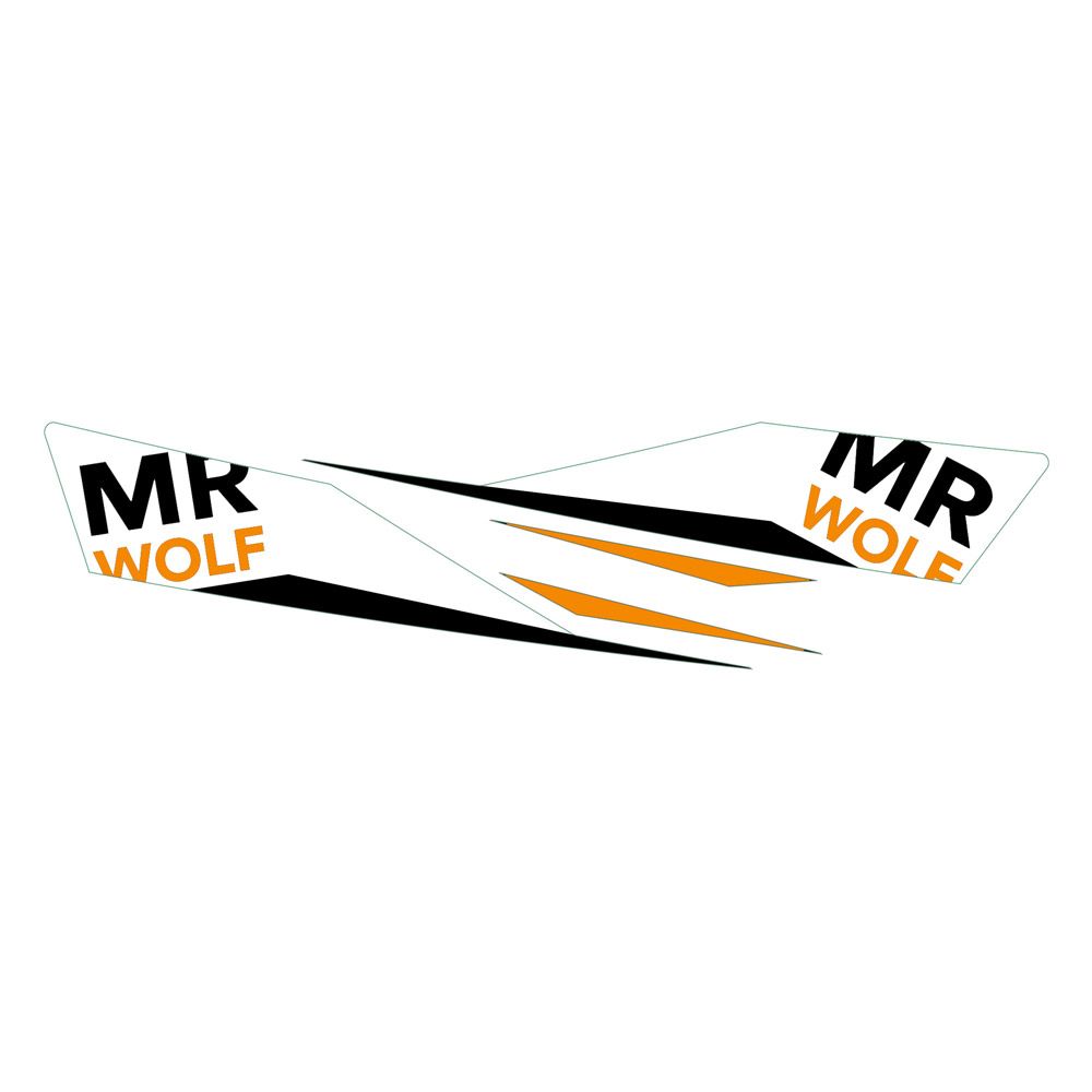 Recchie Stickers (Right+Left) White/Orange - Grafite Offroad