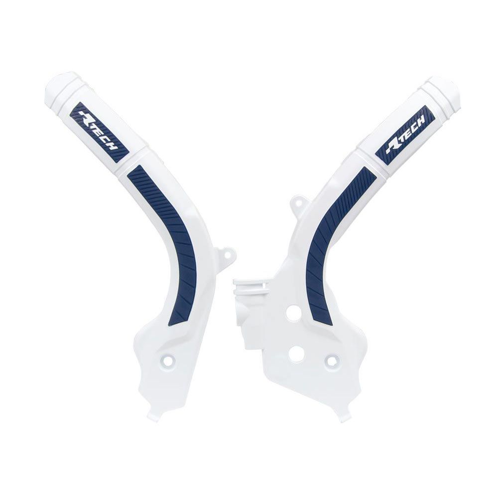 Plastic Frame Protectors Bi-material White/blue Replica Husqvarna - Grafite Offroad
