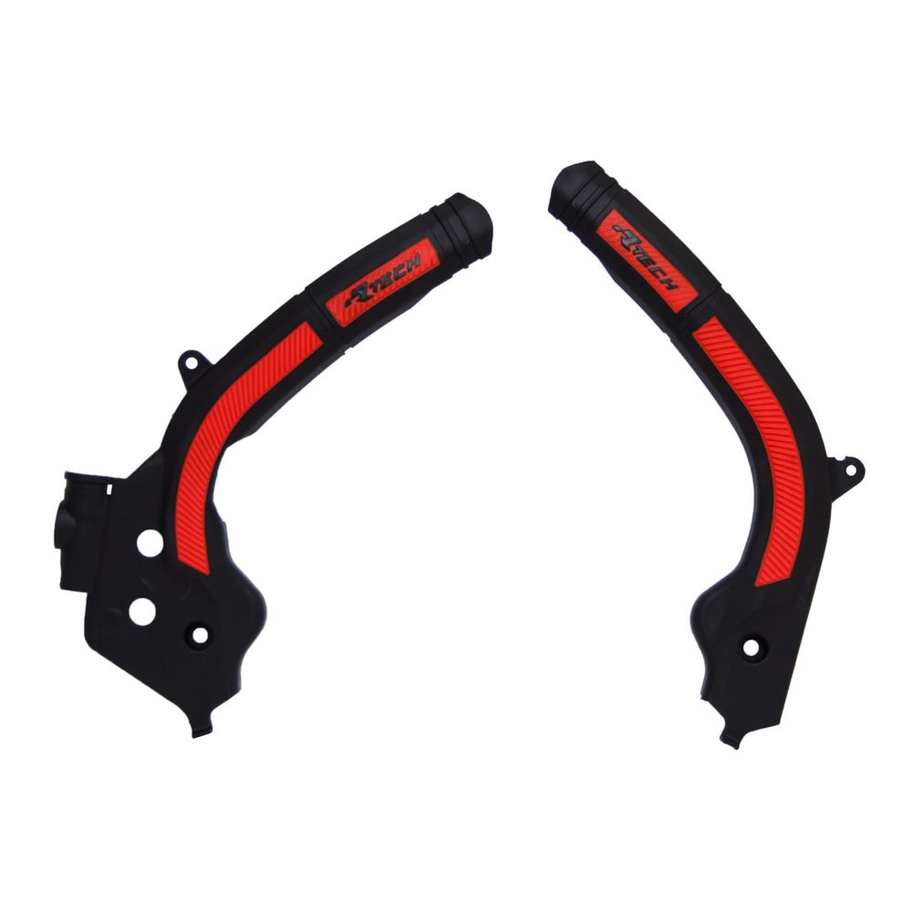 Plastic Frame Protectors Bi-material Black/orange Replica Ktm - Grafite Offroad