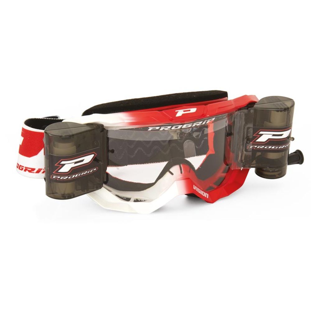 Gafas Progrip 3300 Vision - Lente transparente Roll Off - Blanco/rojo