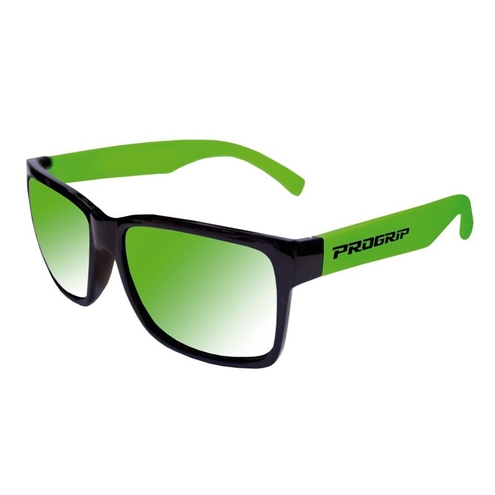 Gafas de sol Progrip 3605 Negro Mate/Verde flúor - Lente Multicapa Verde