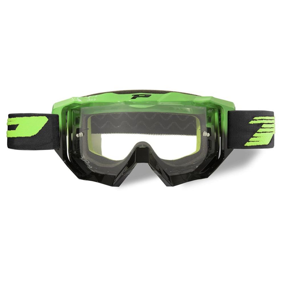 Progrip Goggle 3200fl - Trasparent Lens Duo Layered - Green/black - Grafite Offroad