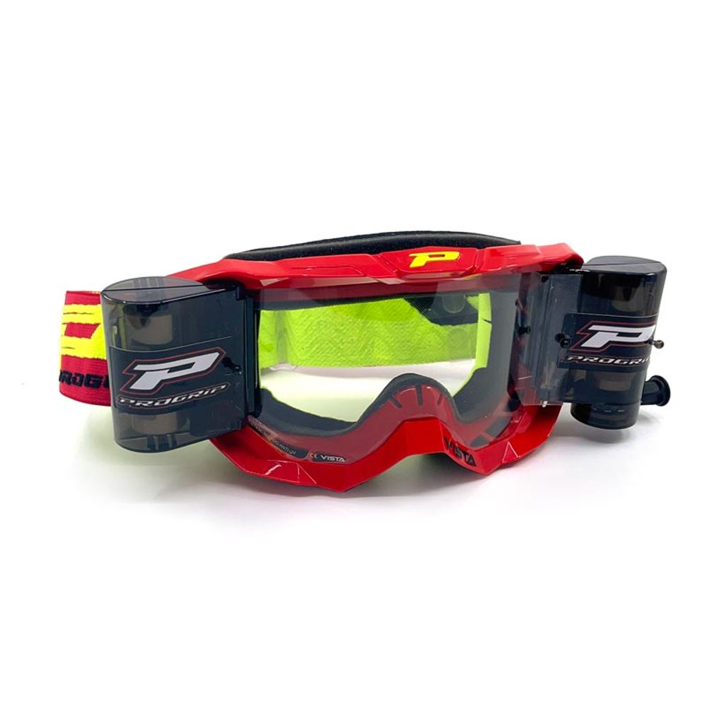 Gafas Progrip 3303 Vista - Lente Transparente Roll-Off - Rojo