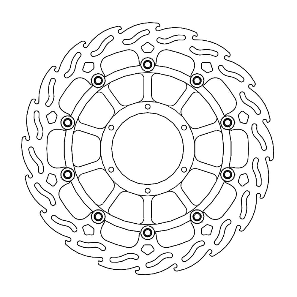 Brake Disc Road Flame - Floating - Front Left - Honda: Cbr900rr Fireblade, Cbr954rr - Grafite Offroad