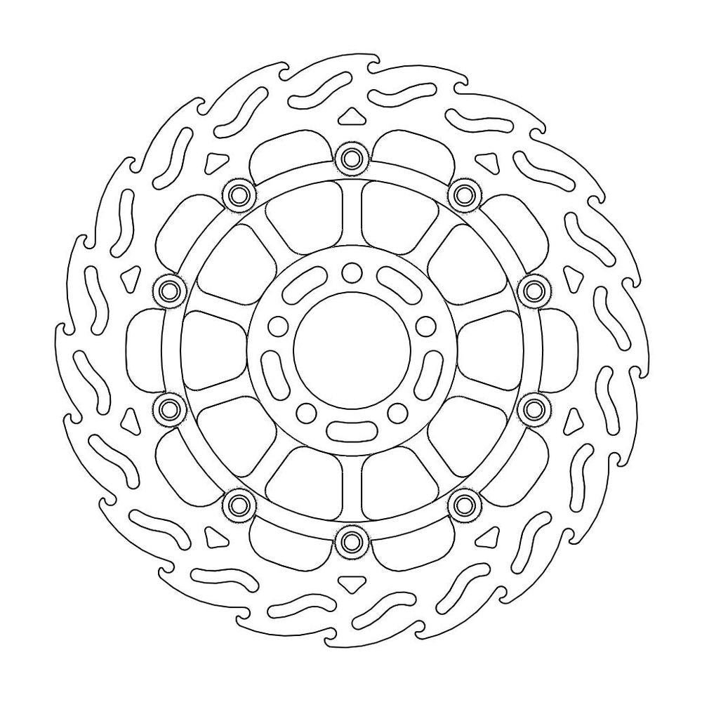 Brake Disc Road Flame - Floating - Front Left - Kawasaki: Zxr 400-750, Zrx 1100-1200 - Grafite Offroad