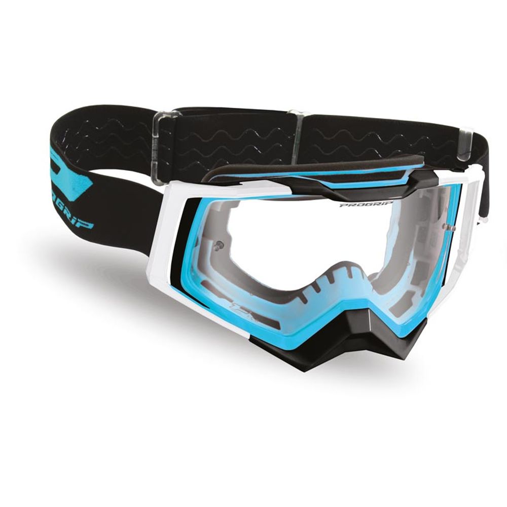Progrip 3309 Gafas Rapid - Lente transparente de 1,2 mm de grosor curvada turquesa/negro/blanco