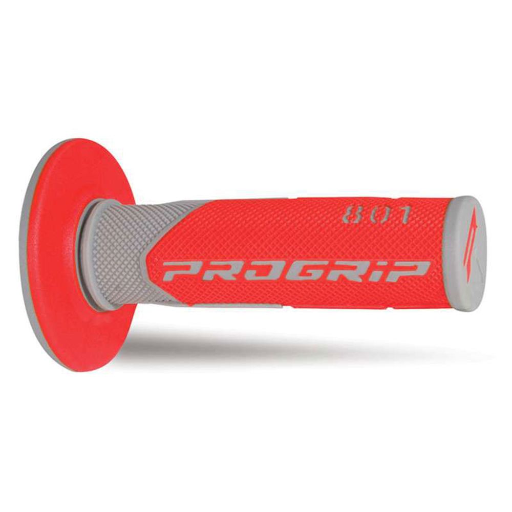 Puños Progrip 801 Mm 22/25 - Doble Densidad - Gris/Rojo