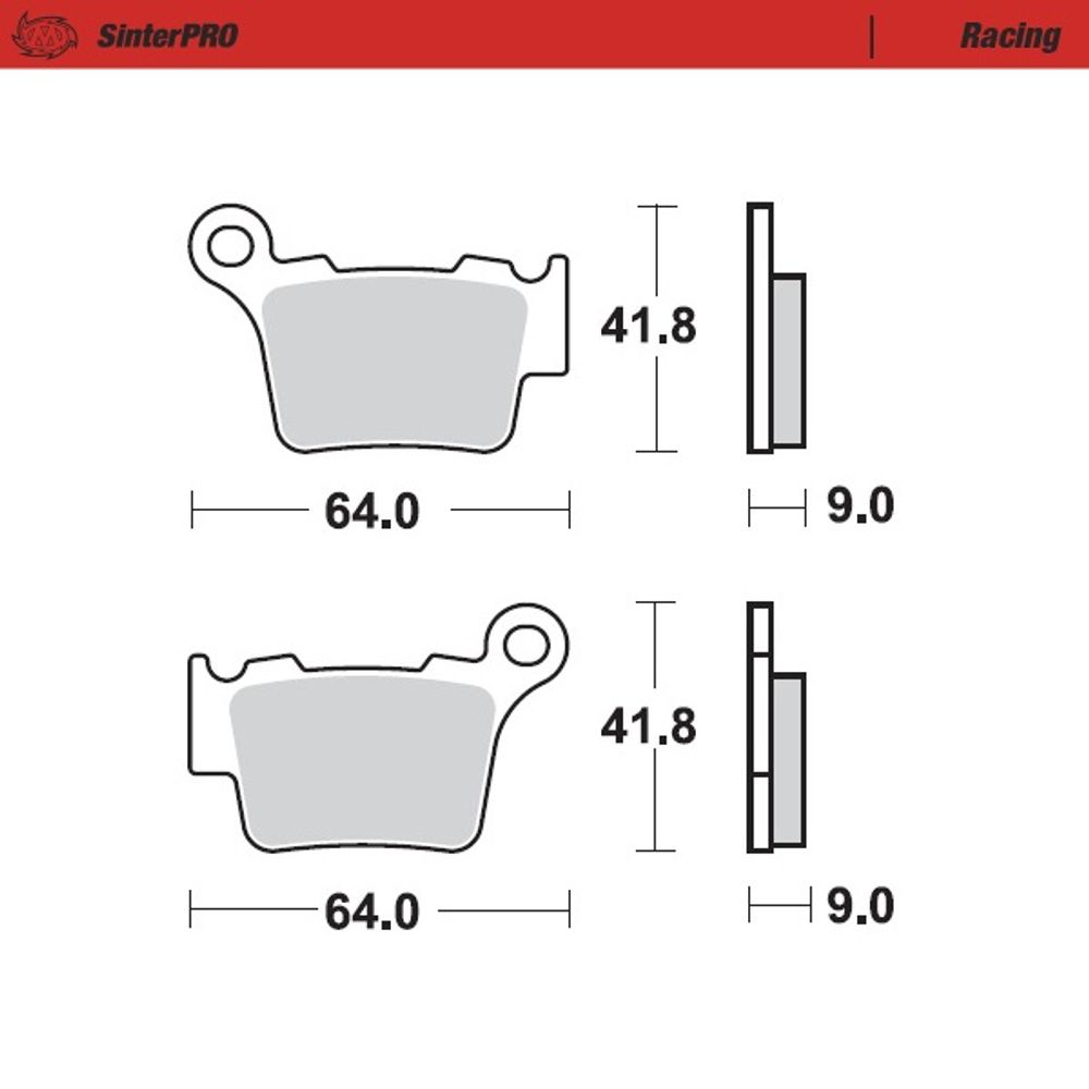 Sinter Brake Pads - Rear - Sinter Pro Racing (ece90) - Ktm, Husqvarna, Husaberg - Grafite Offroad