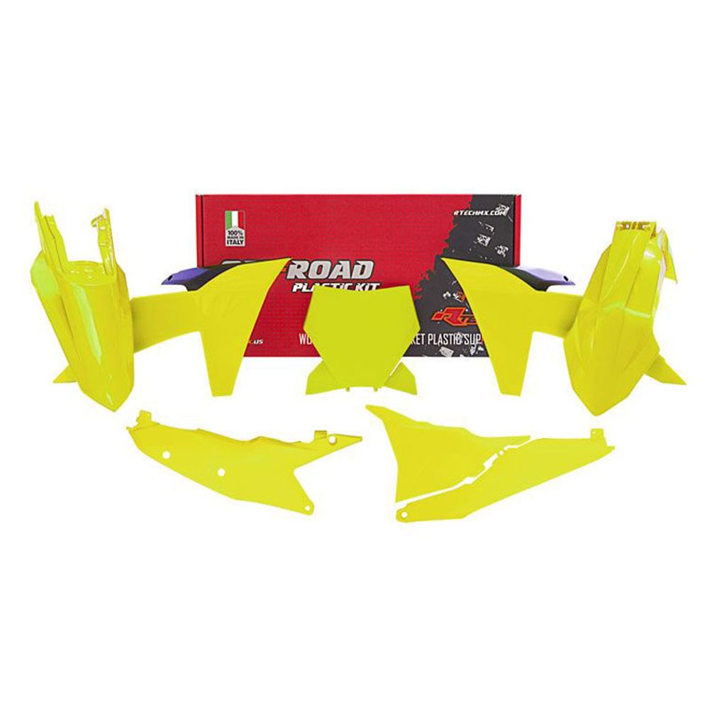 Plastic Kit 6 Pcs with Air Box Cover Ktm Sx / Sx-f Neon Yellow Black Color - Grafite Offroad