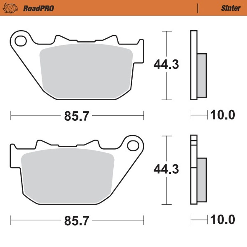 Brake Pads Roadpro Sinter - Rear - Grafite Offroad