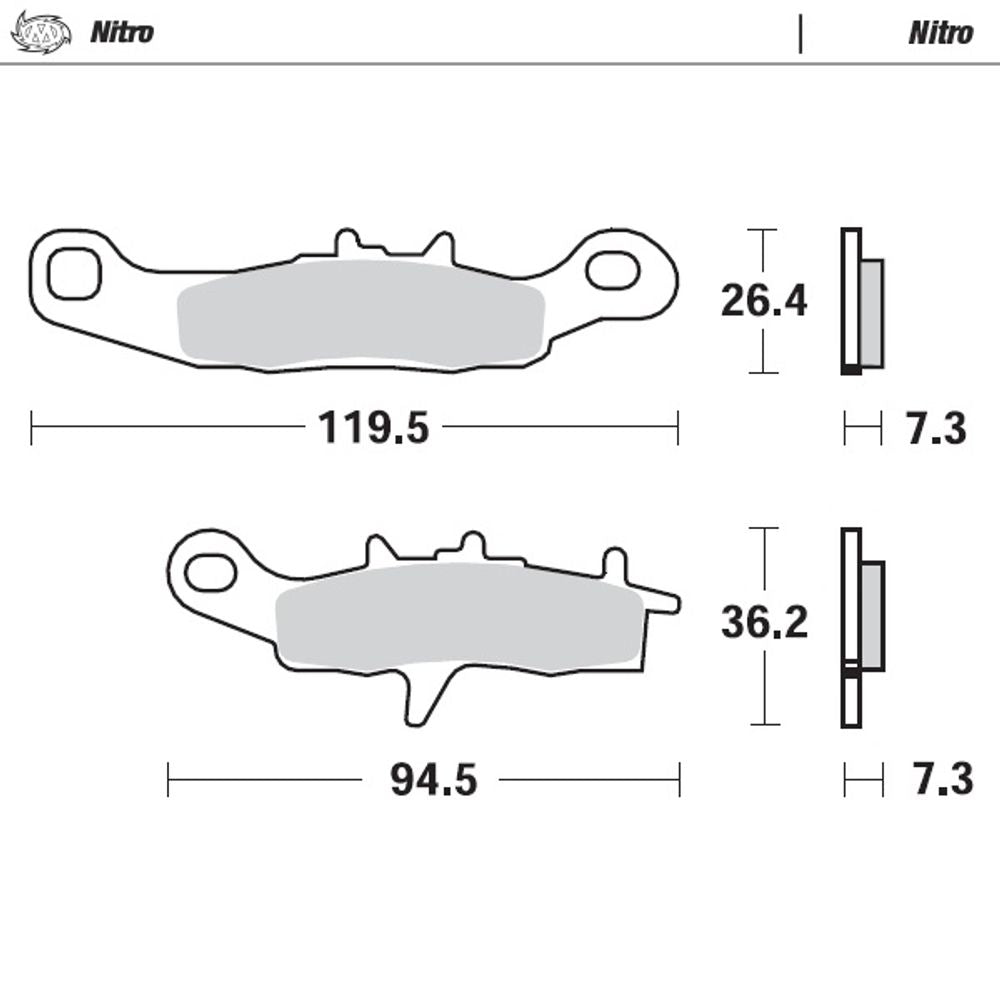 Sinter Brake Pads - Front- Nitro - Kx 80,85 97 + Rm 85 05+ - Grafite Offroad