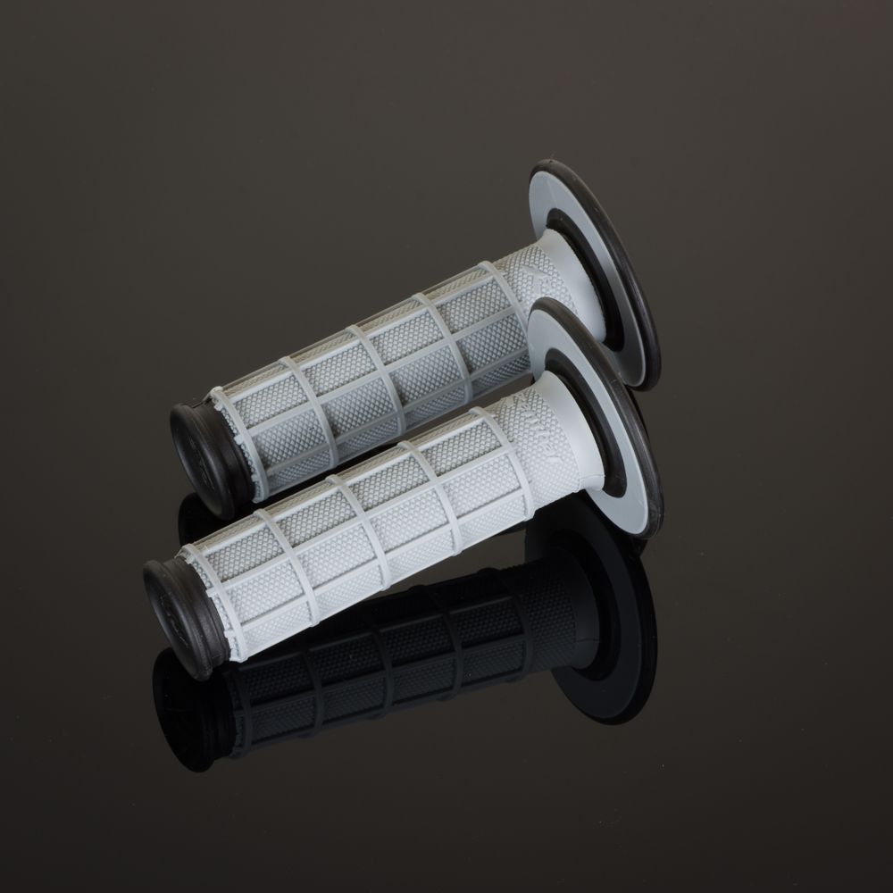 Dual Mx Grips | Full Waffle | Grey-black - Grafite Offroad