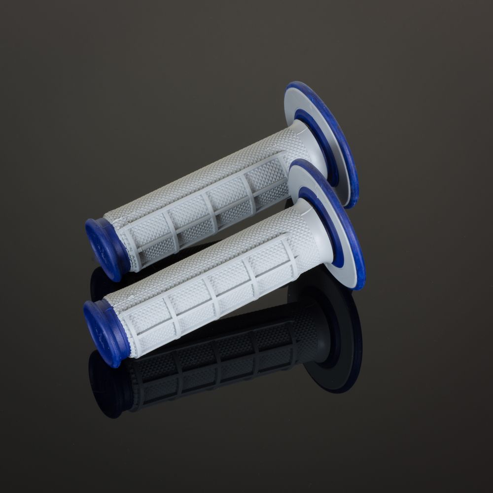 Dual Mx Grips | Half Waffle | Grey-blue - Grafite Offroad