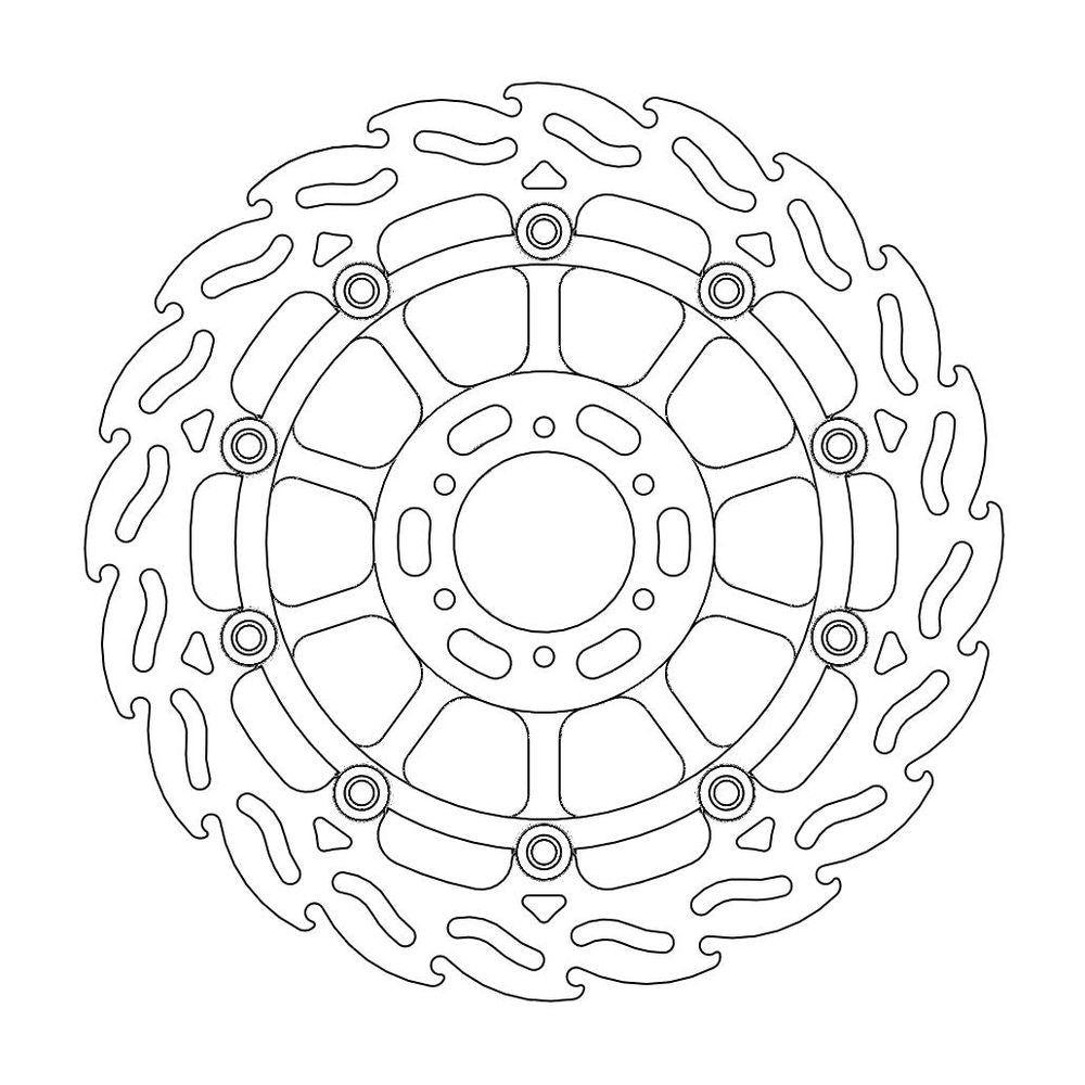 Brake Disc Road Flame - Floating - Front Right - Honda: Cbr 400f-600f-900rr, Vfr 400-750 - Grafite Offroad