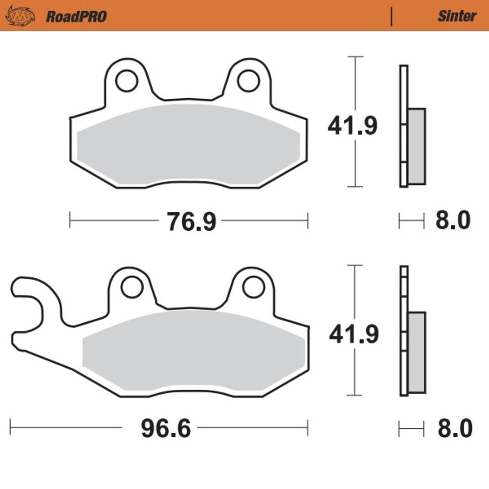 Brake Pads Roadpro Sinter - Front and Rear - Grafite Offroad