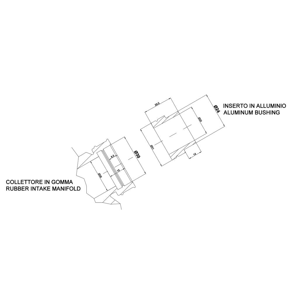 Intake Manifold for Carburetor with 30–31 mm Flexible Mount / 24 mm Rigid Mount - Grafite Offroad