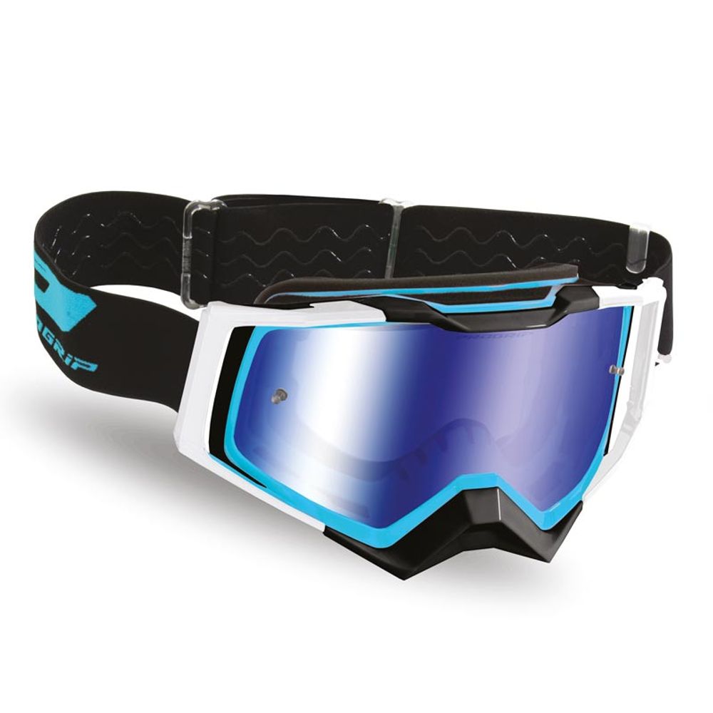 Gafas Progrip 3309 Rapid - Lente multicapa de espejo - Turquesa/negro/blanco - Lente azul
