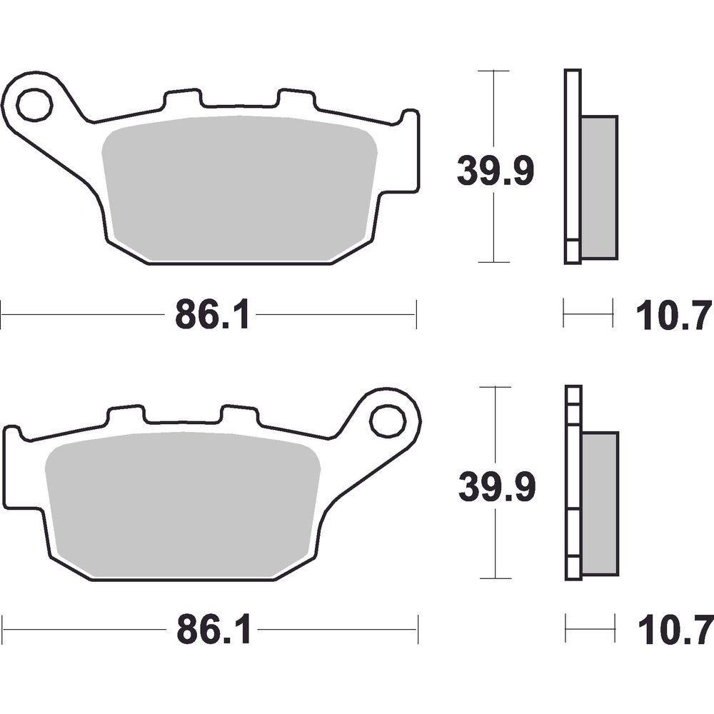 Street Brake Pads | Organic Standard | Rear - Ecer90