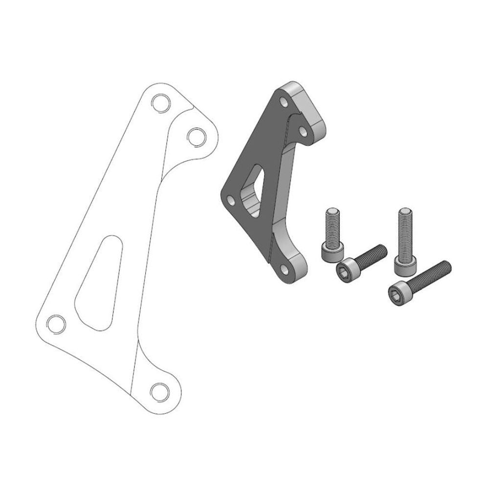 Supermoto Racing Brake Caliper Adapter 320mm Rotor - Front - Kawasaki, Suzuki - Grafite Offroad