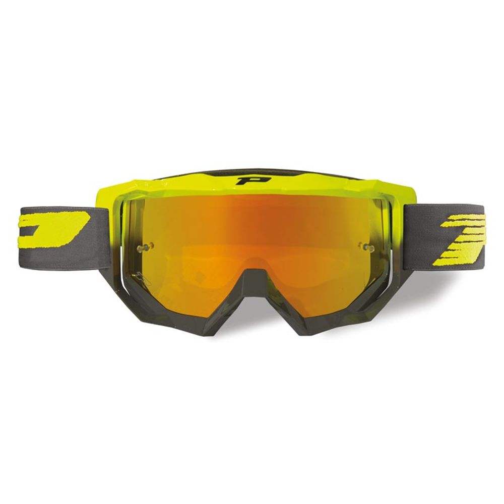 Progrip Goggle 3200fl - Multilayered Lens - Mirrored Orangene - Fluo Yellow/grey - Grafite Offroad