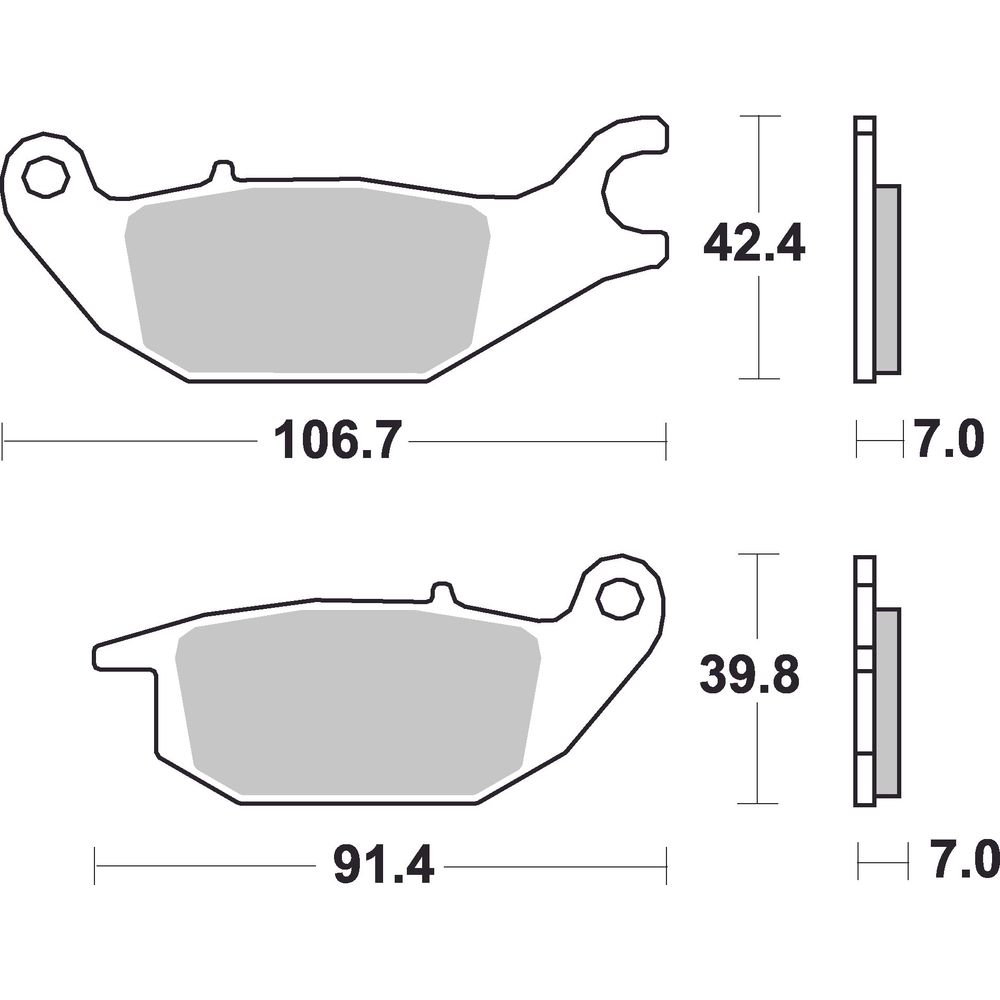 Street Brake Pads | Organic Standard | Rear - Ecer90
