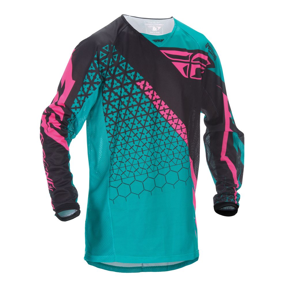 Fly Mesh Jrsy Teal/pink/blk Md Kinetic Trifecta Mesh Jrsy - Grafite Offroad