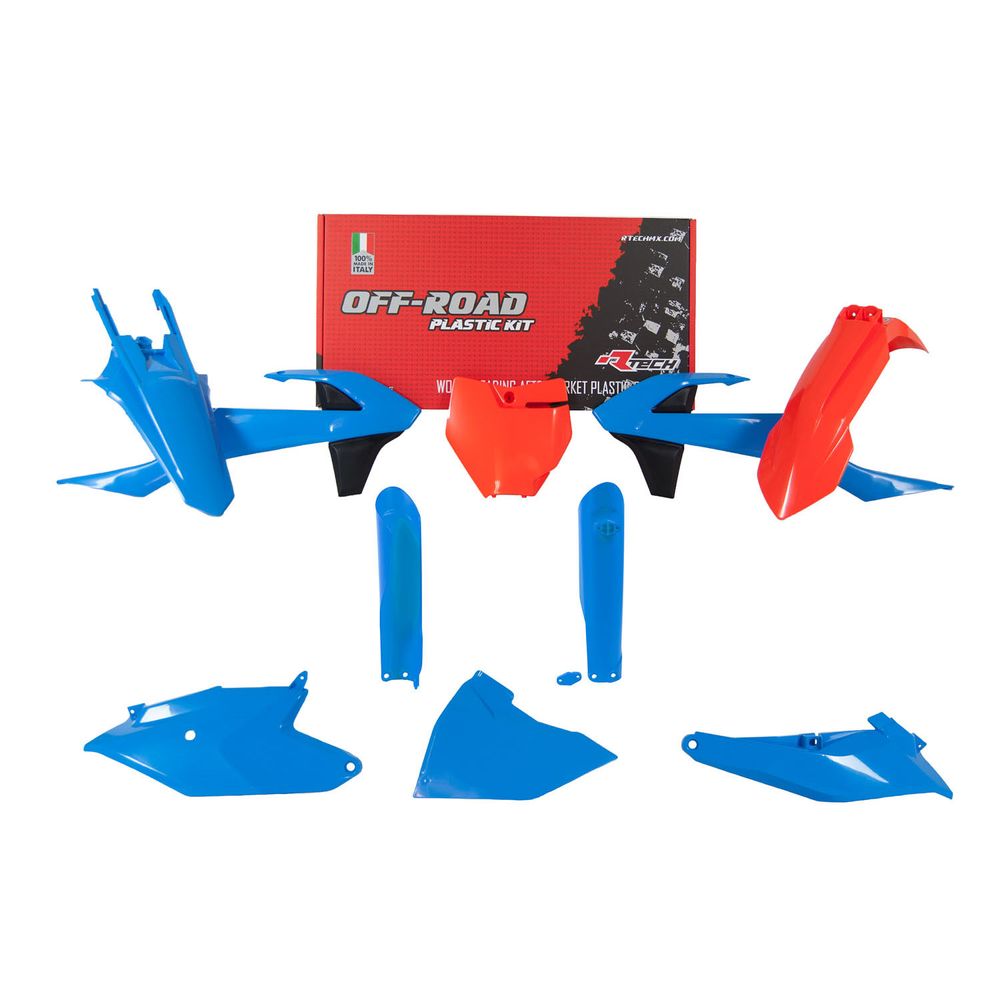 Plastics Kit 7 Pcs with Airbox Covers Orange/vintage Light Blue Replica Ktm - Grafite Offroad