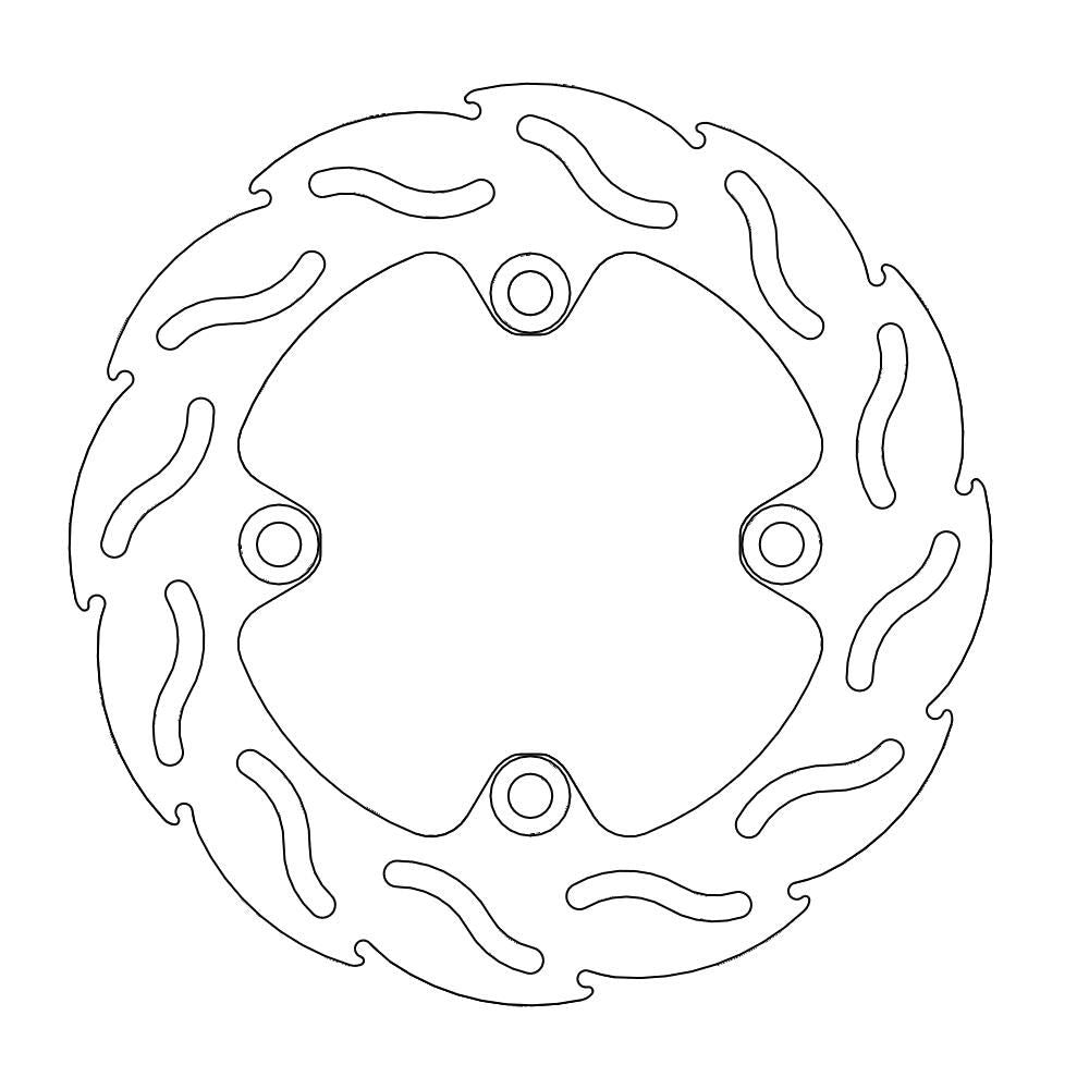 Brake Disc Road Flame - Rear - Kawasaki: Zx6r/rr/636 Ninja, Er6f/n, Versys, Z750r, Zx9r Ninja, Z1000 Abs, Zx10r Ninja - Grafite Offroad