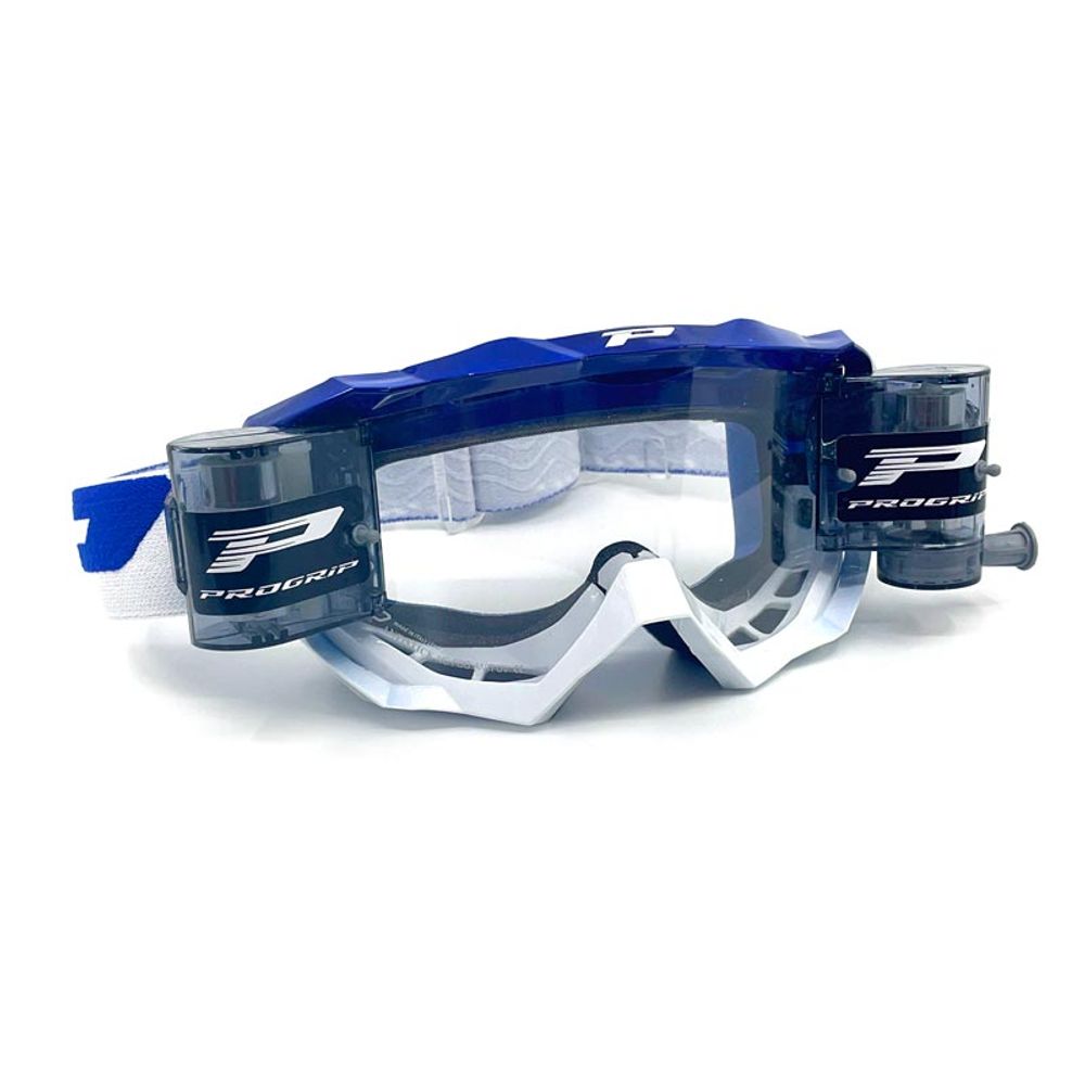 Progrip Goggle 3200ro - Roll Off Clear Lens - Blue/white - Grafite Offroad