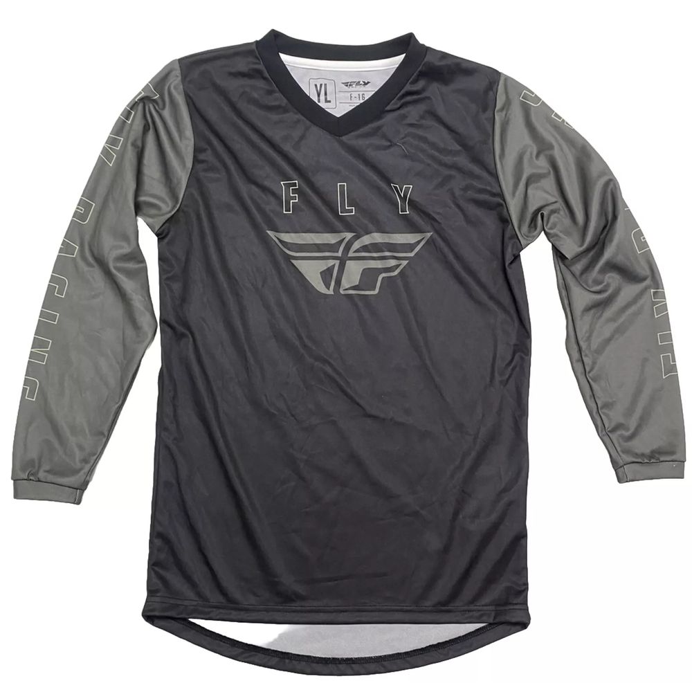 Jersey F-16 Black/Grey Yl - Grafite Offroad