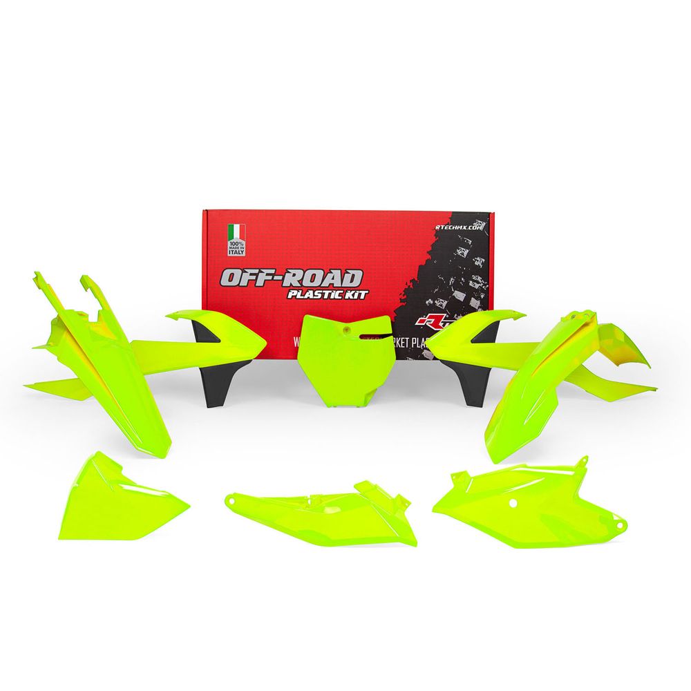 Plastics Kit 6 Pcs with Airbox Covers Neon Yellow Replica Ktm Gas Gas 85 - Grafite Offroad