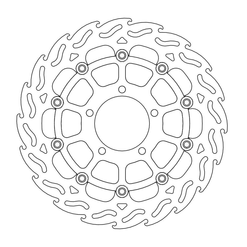 Brake Disc Road Flame - Floating - Front Left - Kawasaki: Zx-10r Ninja/abs, Gtr1400/abs, Zzr1400/abs - Grafite Offroad