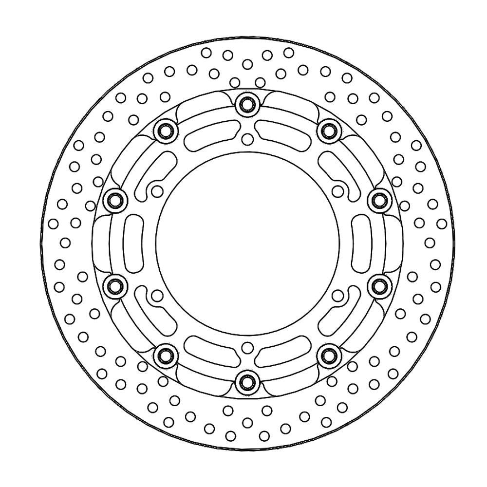 Brake Disc Road Halo Racing - Floating - Front - Yamaha: Yzf R1-r6, V-max - Grafite Offroad
