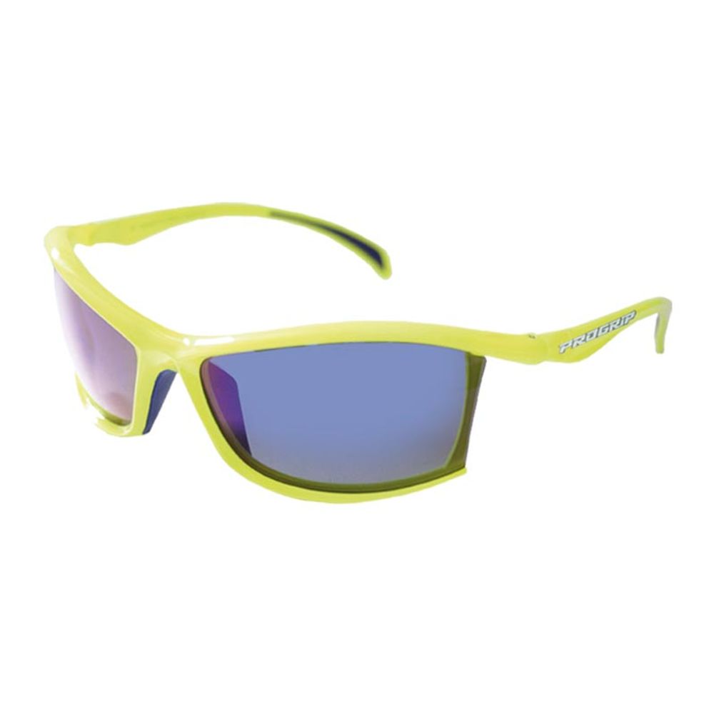 Gafas de sol Progrip 3606 Amarillo Flúor - Lente Espejo Azul