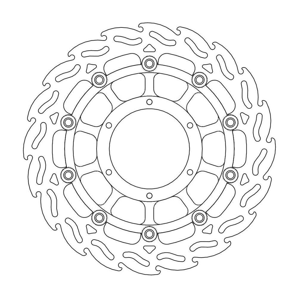 Brake Disc Road Flame - Floating - Front Right - Honda: Cbf600/n/s/abs, Cbf1000/f, Dn-01 - Grafite Offroad