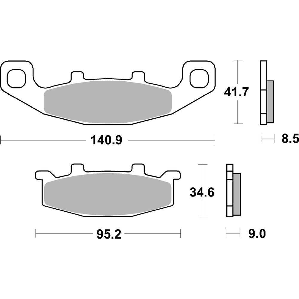 Street Brake Pads | Organic Standard | Front - Ecer90