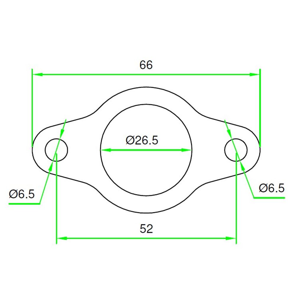 Exhaust Manifold Gasket, Hole Center Distance 52mm Holes D. 6,5mm - Grafite Offroad
