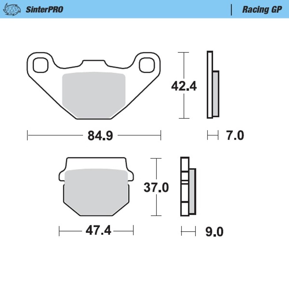 Sinter Brake Pads - Rear - Sinter Pro Racing Gp - Rm 80, 85 90-04 - Grafite Offroad