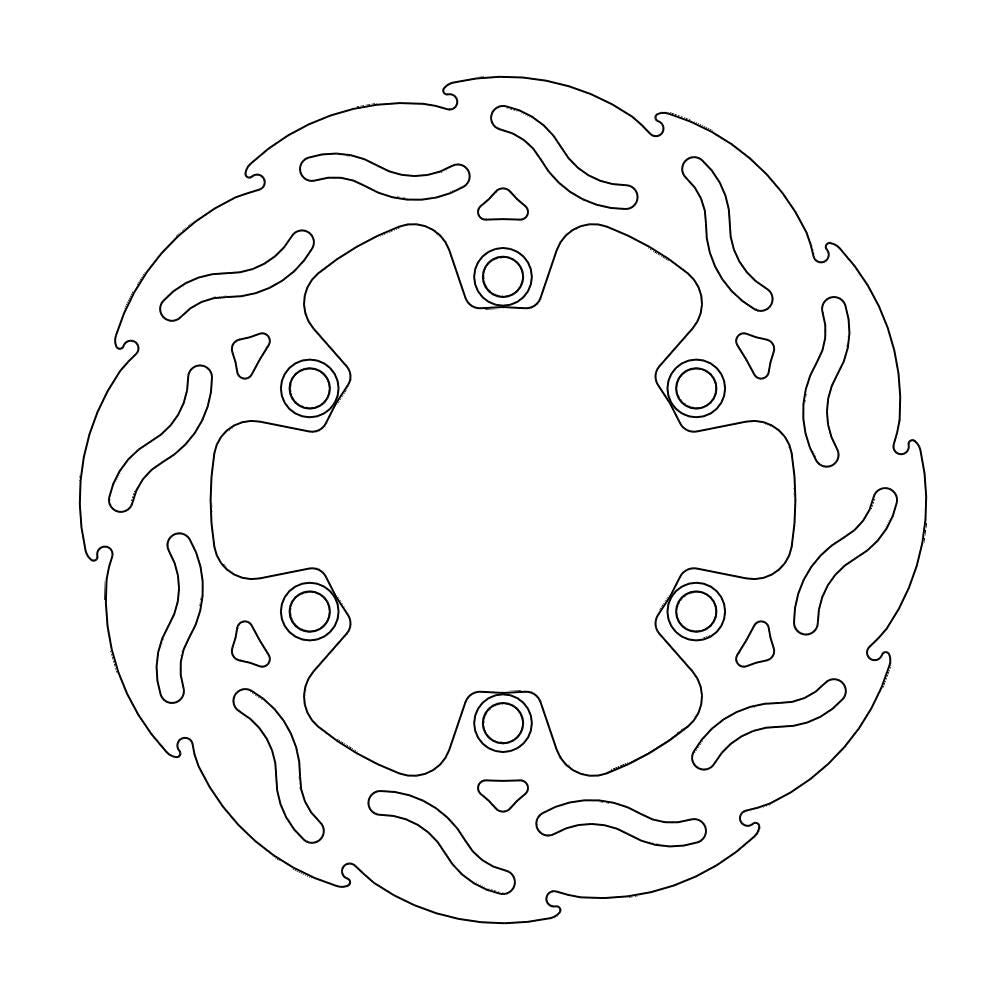 Brake Disc Off-road Flame - Rear - Kawasaki: Kdx125/200/250 - Grafite Offroad