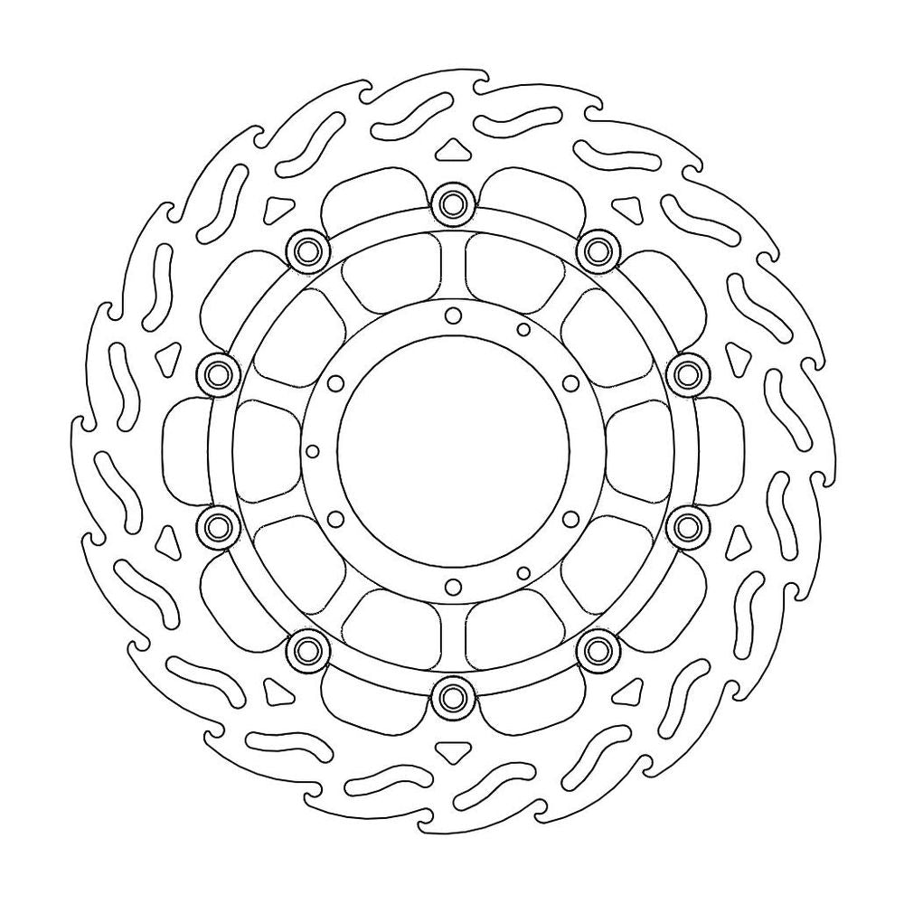 Brake Disc Road Flame - Floating - Front Left - Honda: Cbr 600-1000 Rr - Grafite Offroad