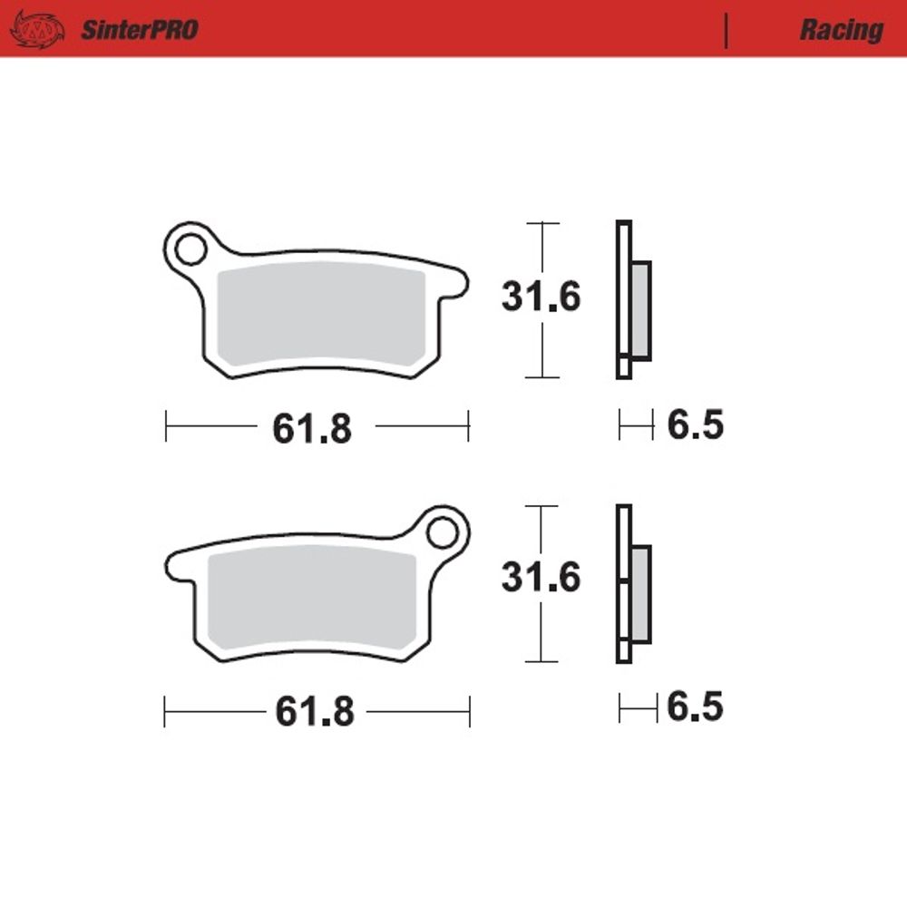 Sinter Brake Pads - Front & Rear - Sinter Pro Racing (ece90) - Ktm Minicross (look at Notes) - Grafite Offroad