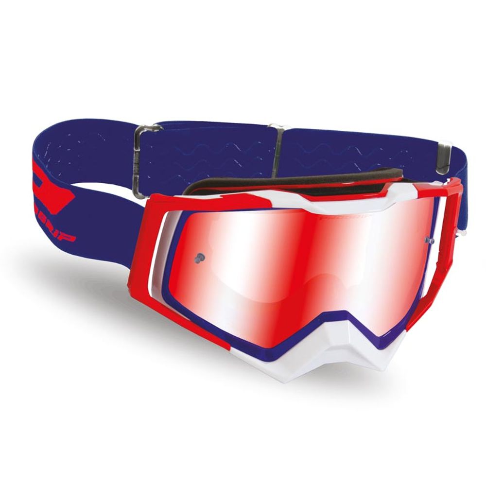 Gafas Progrip 3309 Rapid - Lente multicapa de espejo - Azul/rojo/blanco - Lente roja