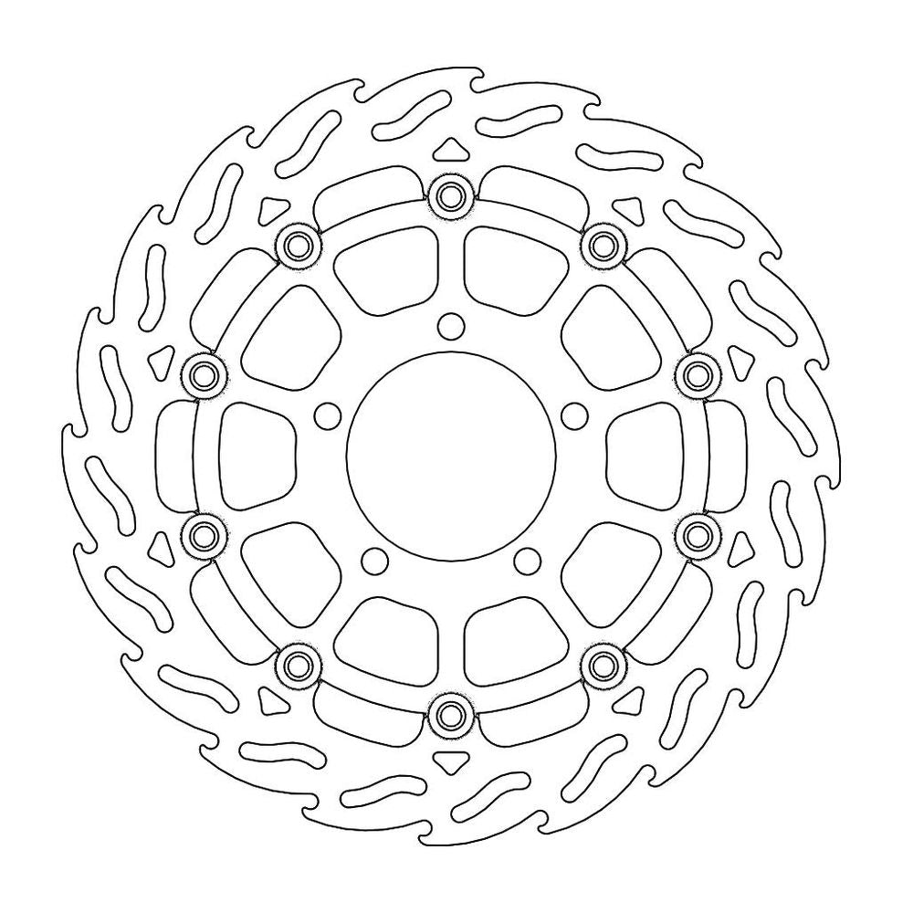 Brake Disc Road Flame - Floating - Front Left - Kawasaki: Zx-6r/rr Ninja, Zx-10r Ninja, Er-6f, Er-6n, Versys, Z750/r, Z1000/abs/sx - Grafite Offroad