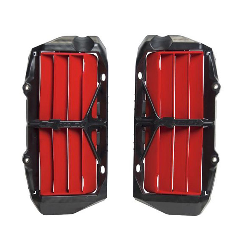 Oversize Reinforced Radiator Louvers Sx-dx Red Replica Gasg Gas New - Grafite Offroad